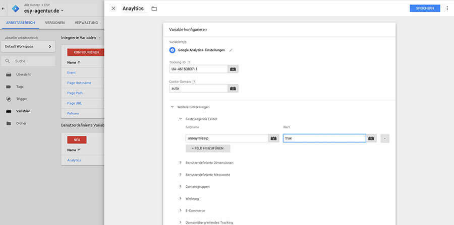analytics variable google tag manager
